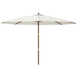 vidaXL Sonnenschirm mit Holzmast 400 x 273 cm Sandfarben