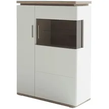 Uno Highboard 90 x 124 x 38 cm Holzfarben / Weiß