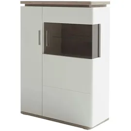 Uno Highboard 90 x 124 x 38 cm Holzfarben / Weiß