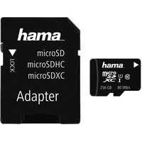 Hama microSDXC 256GB Class 10 UHS-I + SD-Adpater