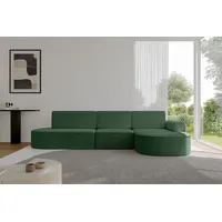 altdecor Eckcouch Cord 5-Sitzer Grün
