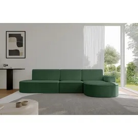 altdecor Eckcouch Cord 5-Sitzer Grün