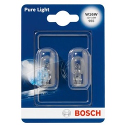 Glühlampe Sekundär BOSCH W16W Pure Light 12V/16W, 2 Stück