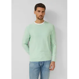 s.Oliver Strickpullover mit Flammgarnstruktur und Rollkante Blau M