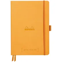 Rhodia Goalbook A5, flexiblem Einband, 120 Blatt, Gummizug, Lesezeichen) 1 Stück, Orange 117775C