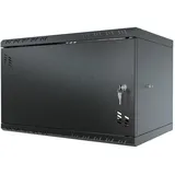 Stalflex Rack Cabinet 19 6U, 350mm Metal Door, Black S-RC19-6U-350MB 19 Zoll zum Serverraum, Büro - Schwarz