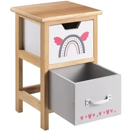 CARO-Möbel Kommode ESTA 25 x 42 x 25 cm Beige / Grau