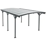 Juskys Carport mit Bogendach 5x3 m – freistehende Überdachung aus Aluminium mit Doppelstegplatten