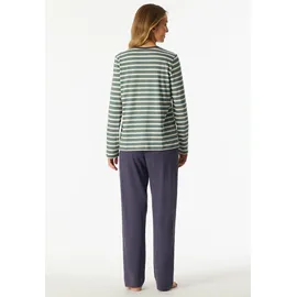 SCHIESSER Schlafanzug Pyjama Blau L