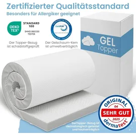 Bestschlaf Gel Topper 5 cm hoch 140 x 200 cm weiß
