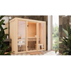 Karibu Innensauna "View " 2 SET naturbelassen 3,6kW Bio Ofen