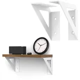 SPOROOT Weiße Regalhalterung, Regalträger 10 cm,4pcs, 90-Grad-Winkelhalterungen aus Metall, Schwerlast Regalwinkel zur Wandbefestigung