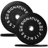 Fitvids Bumper Plate Olympische Hantelscheiben mit Stahlnabe, 5,1 cm, 22-kg-Set (2 x 4,5 kg, 2 x 6,8 kg), Gummi