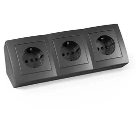 McPower Steckdosenblock Flair 0,15 m Anthrazit 3 St.