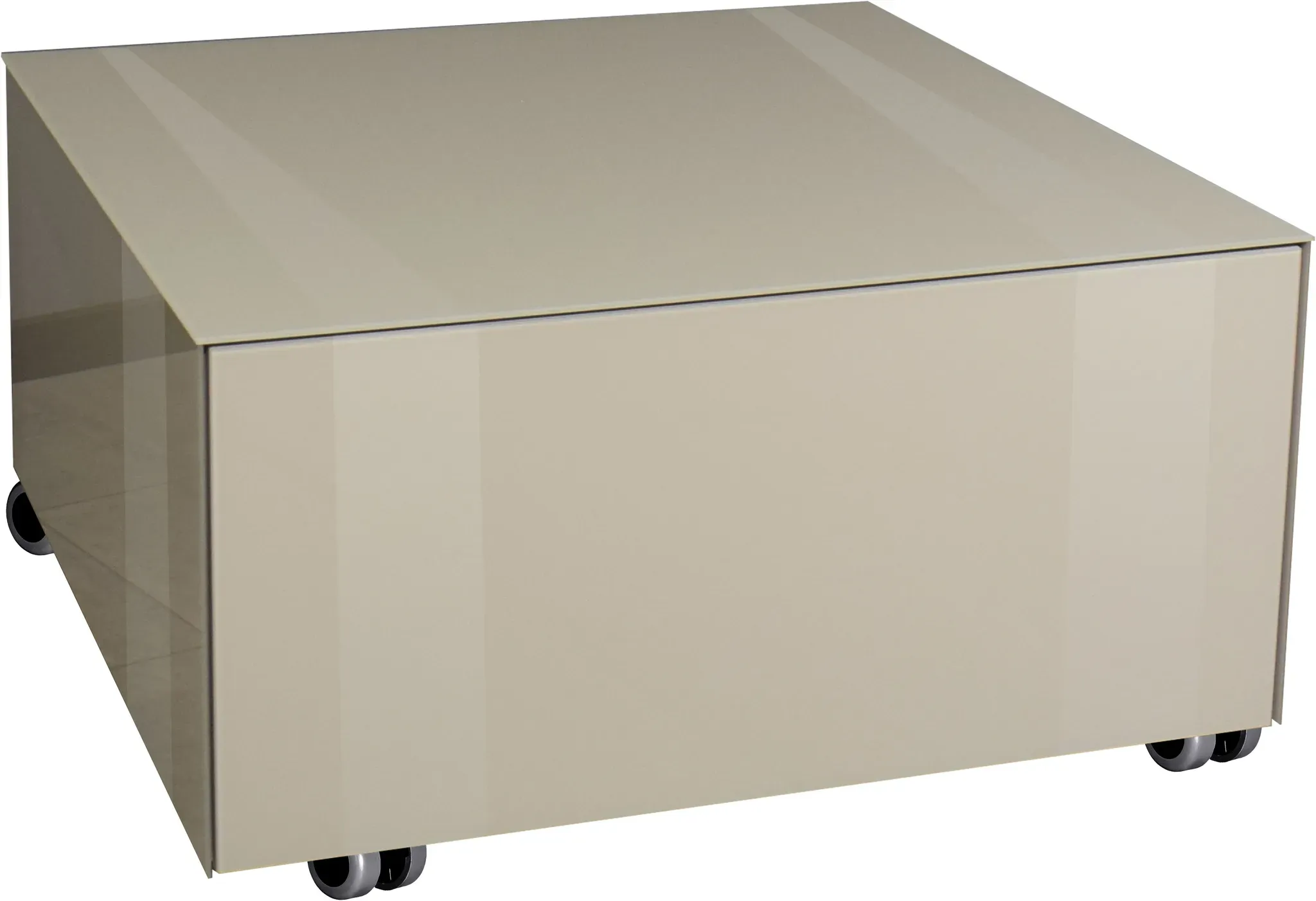 Couchtisch MÄUSBACHER, kaschmir, B:75cm H:42cm T:75cm, Tische, Couchtisch, Couchtisch auf Rollen BHT 75/42/75 cm mit 1 Schublade, 1 offenes Fach