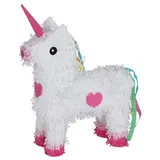 BURI Dekofigur Pinata Einhorn 40x45cm Kindergeburtstag Mottoparty Partydeko Piñata