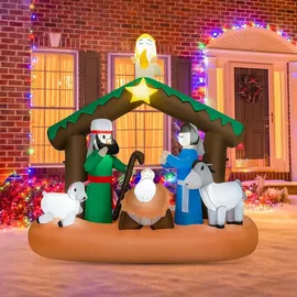 Costway Weihnachtskrippe Nachstellung der Geburt Jesu