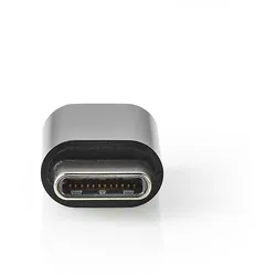 Nedis USB-C Adapter - USB 2.0 - USB-C Stecker - USB Micro-B Buchse - 480 Mbps - Rund - Vergoldet - Anthrazit - Box