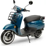 Burnout Motorroller Retro Luna Ozeanblau 50 ccm 45 kmh Moped Scooter