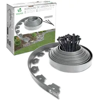 VOUNOT® Flexible Rasenkante Kunststoff mit 30 Erdanker, Länge 10m Höhe 5cm, Grau