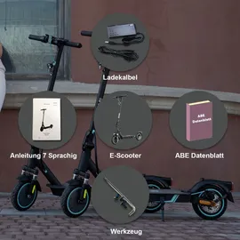 RCB EV85F Elektroroller, E-Scooter mit Straßenzulassung (ABE), 8,5 Zoll,400W Motor,MAX 20km/H,Dreistufige Getriebestellung,Faltbarer e Roller, APP-Steuerung, Max Belastung 120 kg,Doppelstoßdämpfer