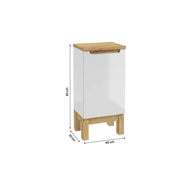 Möbel Kraft Stolpsee Unterschrank 40 x 83 x 32 cm Weiß/Eiche