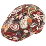 Fiebig Schiebermütze Bunte Sommer-Flatcap in Paisley-Print rot 57