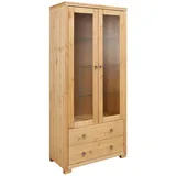 Home Affaire Vitrine »Gotland«, Breite 80 cm, Höhe 178 cm, mit Glastüren, aus massiver Kiefer, FSC®,