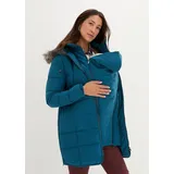 bonprix 3-in-1 warm wattierte Umstands- und Tragejacke, petrol, Gr.46, Wattierte Schwangerschaftsjacke für die Schwangerschaft und danach