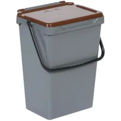 Plastik Mülleimer für mülltrennung, 35 l, grau + braun