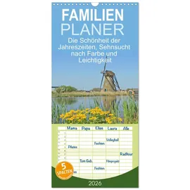 Calvendo Familienplaner 2026 - Die Schönheit der Jahreszeiten, Sehnsucht nach Farbe und Leichtigkeit mit 5 Spalten (Wandkalender, 21 x 45 cm) CALVENDO:
