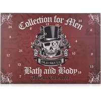 Accentra - Pflege Adventskalender 2024 für Männer mit 24 Pflegeprodukten im Totenkopf Design, Herren Weihnachtskalender zur Körperpflege mit Duschgel uvm.