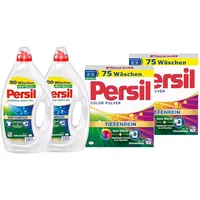 PERSIL-Set Pulver 2x 75 Waschladungen (150WL) Color & Kraft-Gel 2x 80 Waschladungen (160WL) Universal, Waschmittel-Set für reine Wäsche und hygienische Frische für die Maschine