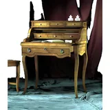 Xlmoebel Schreibtisch Neuer eleganter Bürotisch aus hochwertigem Holz im barocken (Schreibtisch), Hergestellt in Europa braun