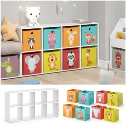 Vicco Bücherregal Wandregal Standregal Scutum Weiß Raumteiler Kinder-Faltboxen