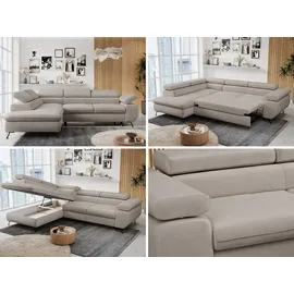 MKS Meble Eckcouch L-förmig mit Bettkasten 3-Sitzer Beige