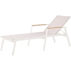 BEST Gartenliege PAROS, Aluminium Sand / Kunststoffgewebe Sand