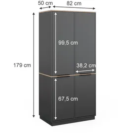 Vicco Kleiderschrank Betti, 82 x 179 cm, mit 4 Türen