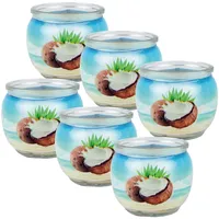 HS Candle Duftkerze Motiv 6er Pack Coconut