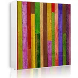 Banjado Großer Schlüsselkasten Metall 30x30cm Weiß Scharnier Rechts 50 Haken Beschreibbar Magnetisch Motiv Holz Collage Bunt