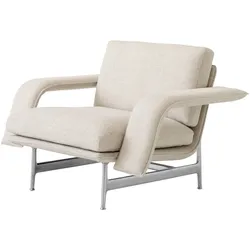 &Tradition Meantime AV29 Lounge Chair, polished aluminium / ecriture 0210