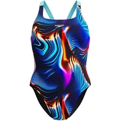 SPEEDO Damen Schwimmanzug Womens Allover Printed, Lava Blur - Speedo Black, 42
