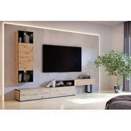 Forte Wohnwand KAELON 2er Set mit Beleuchtung Optik: Artisan Eiche von Forte