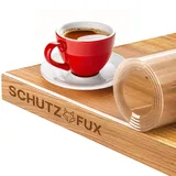 SCHUTZ-FUX Tischfolie 2mm transparent - Tischschutz mit schräger Kante, durchsichtige Tischdecke abwaschbar, Verschiedene Größen, nach Maß, Made in Germany (60 x 250)