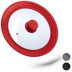 relaxdays Universal-Topfdeckel rot 27,5 cm