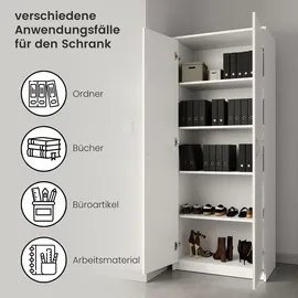 home collective Kleiderschrank Mehrzweckschrank 74 x 180 x 0 cm Weiß