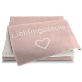 BIEDERLACK Decke LIEBLINGSDECKE LOTUS (LB 200x150 cm) LB 200x150 cm rosa Wohndecke Kuscheldecke Sofadecke Couchdecke Plate - rosa