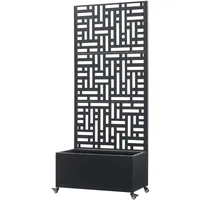 Casa.pro Trennwand Bernalda mit Blumenkasten Stahl Schwarz