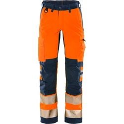 Fristads High Vis Stretch-Hose Klasse 2 2712 PLU 130164 - warnschutz-orange/marine - C152