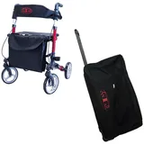 Antar Leichtgewicht Aluminium Rollator rot mit Transporttasche